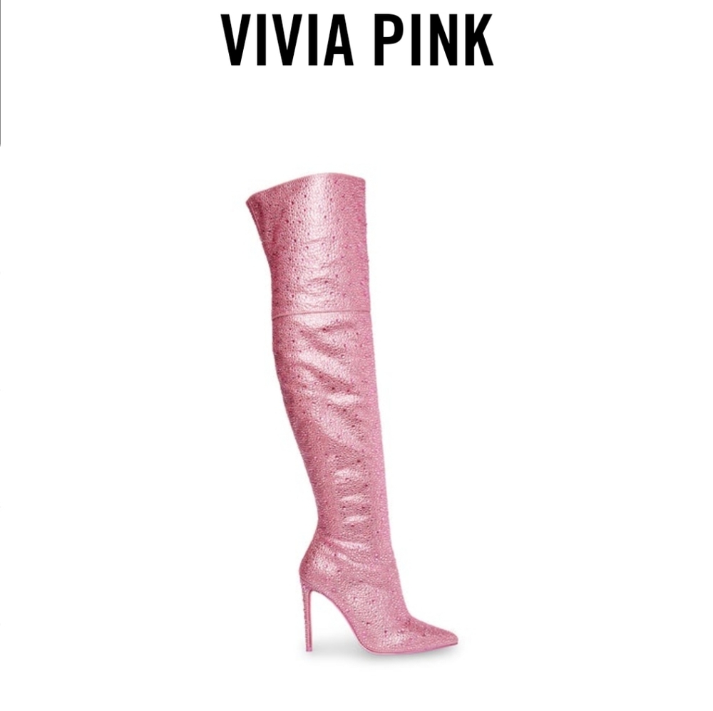 Thigh high boots Glitter Pink - Picture 1 of 8